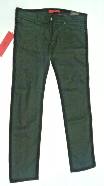 Hugo Boss 708 Men's Black Cotton Blend Jeans Slim Fit Stretch Size 34/32
