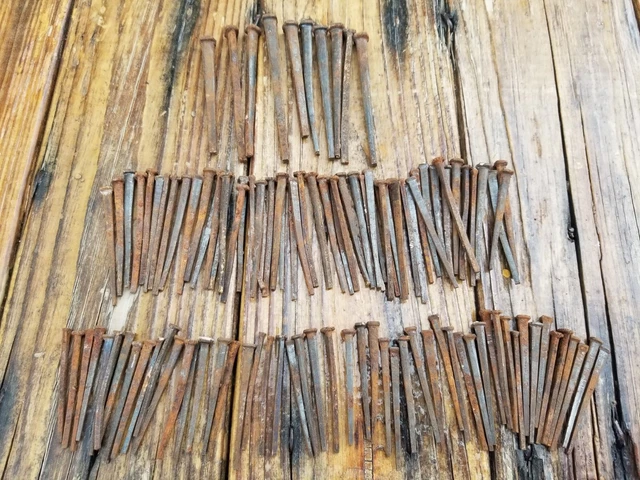 ANTIQUE NAILS 2.4 lbs Cut Square  Nails 2 1/2", 3 1/2" & 4 1/2" Approx 140 Nails