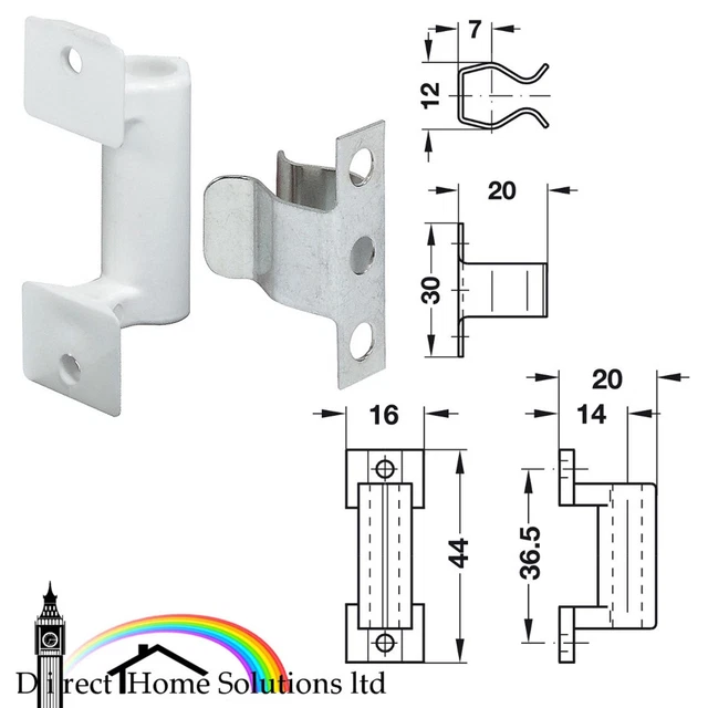 2 x (Pair Of ) Hafele Spring Catch & Counterpiece  Plinth Panels, Steel & Nylon