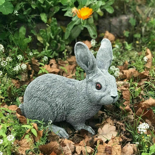 Figurine de Lapin Décoration de Jardin Statue de Lapin de Jardin