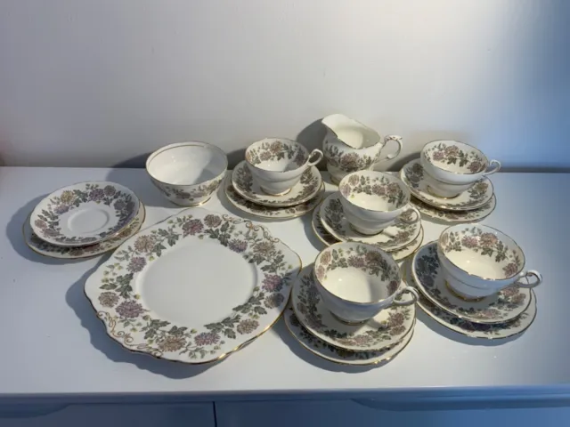 Paragon Chrysanthemum bone china 5 piece tea set. Immaculate condition