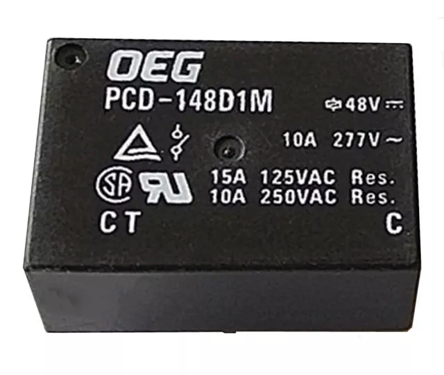 1PC PCD-148D1M 48VDC Electromagnetic Relay 277VAC 10A 4Pins