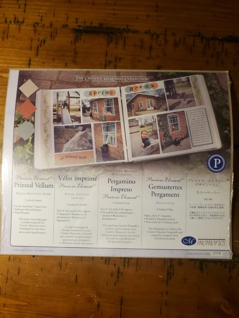 Papel de montaje fotográfico de pergamino impreso 3 colores 6 hojas recuerdos creativos