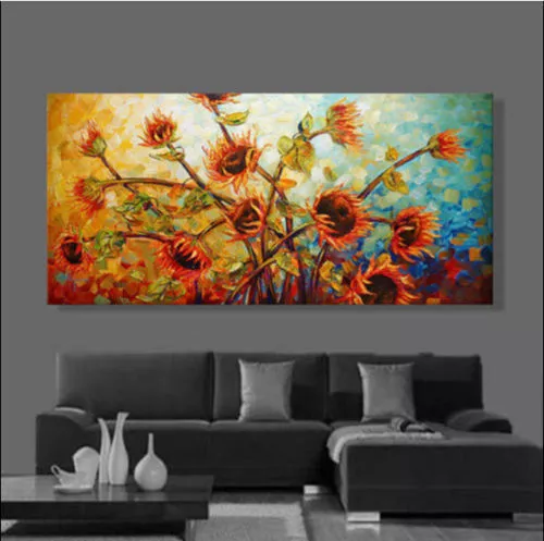 CHOP158 hand-painted modern abstract sunflower oil painting home art on canvas