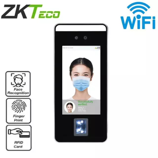 ZKTeco XFace600 5" Screen Biometric Face Recognition Time Clock System, WiFi