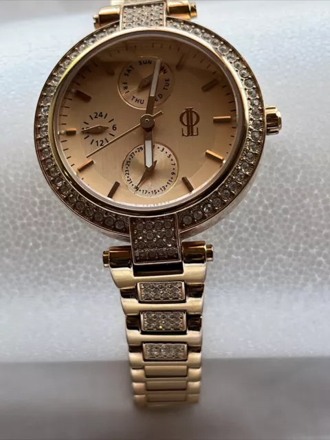 JLo Jennifer López Rose Gold & Clear Bling Stones Stainless Steel Women’s Watch 2