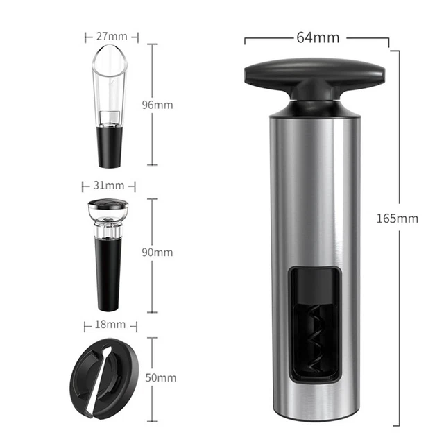 Ensemble Accessoires Vin 4 Pièces - Ouvre Bouteille Manuel Sommelier Avec Décapsuleur - Idéal Vin Rouge Et Bière