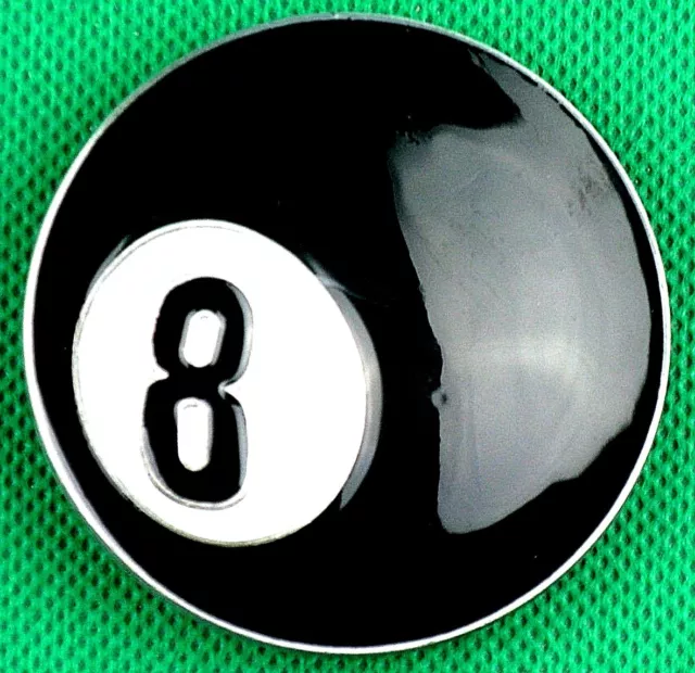 Belt Buckle "Billiards No 8" Fit 4 cm Wide Belt, Custom Made, DIY, Metal Casting