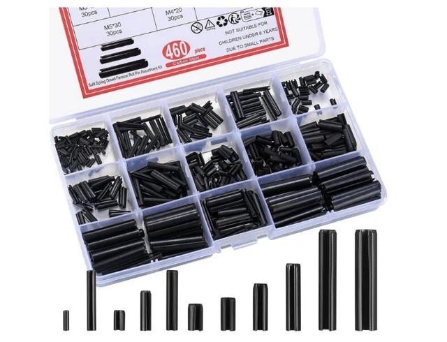 Roll Slotted Metric Spring Pins Assortment Set Split Expansion 460 Pcs NEW
