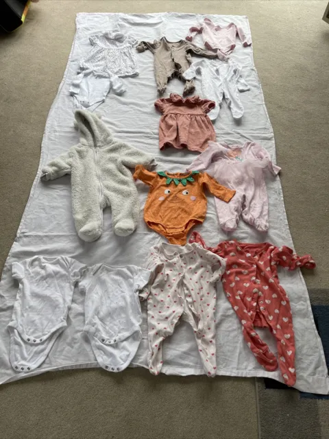 baby girls clothes bundle 0 3 months mixed