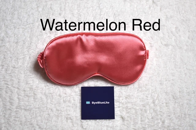 Máscara para dormir seda color rojo sandía de ByeBlueLite