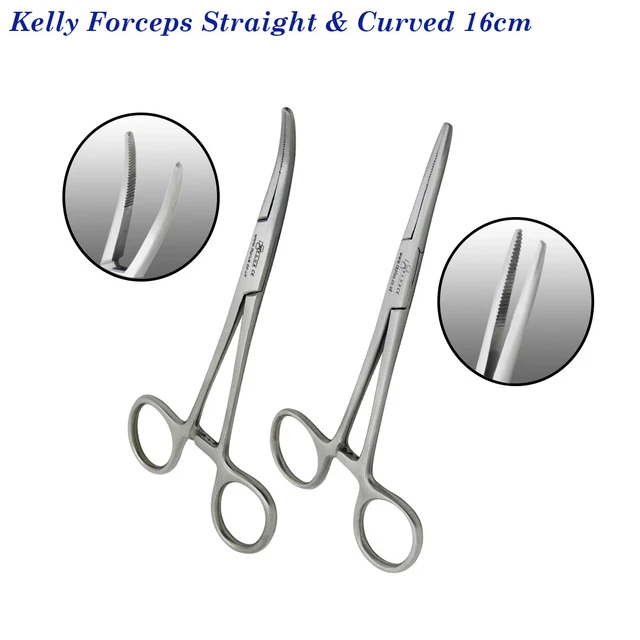 Pinze Emostatiche Kelly Pinze Emostatiche Chirurgiche Kelly Curve E Dritte, In Acciaio Inox, Set 2 Pezzi Azatek Ablatore Ems - Foto 6