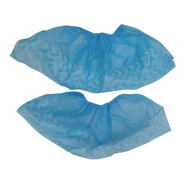 CONDOR 60EE99 Shoe Covers,Universal,White/Blue,PK100