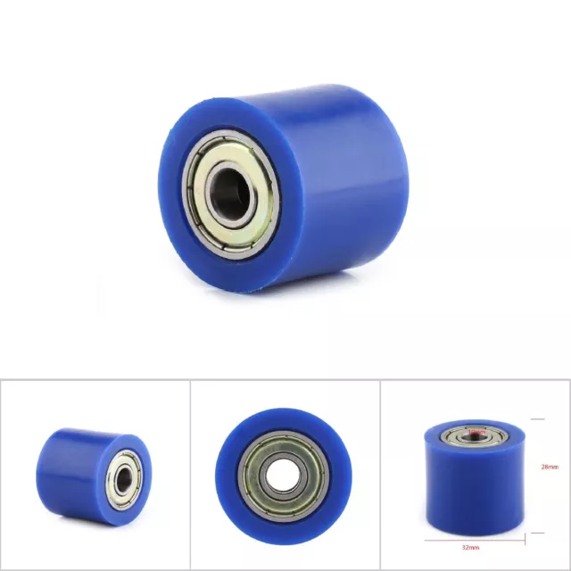 10mm Blue Drive Chain Pulley Roller Slider Tensioner Wheel Guide For Street Bike