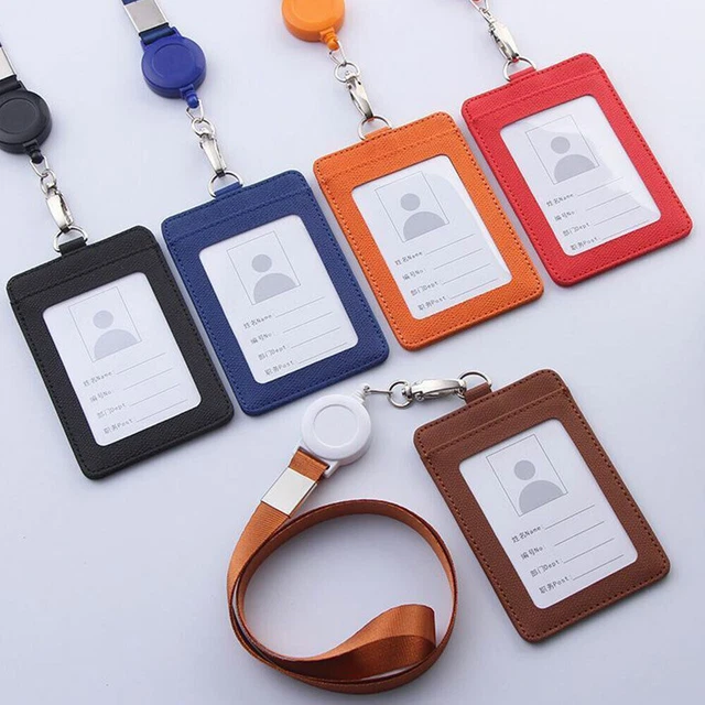 1x PU Schlüsselband mit Ausweishülle ID Kartenhalter Lanyard Ausweishalter Neu