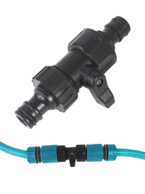 Universal Garden Hose Pipe In Line Tap Shut Off Valve Fitting Connector Adaptor 3