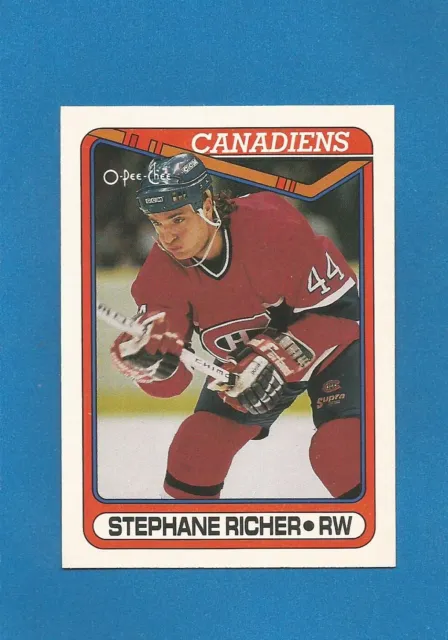 Stephane Richer 1990-91 O-PEE-CHEE OPC NHL Hockey #186 (MINT) Montreal Canadiens