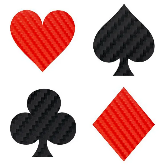 Heart Spade Club Diamond Decal - 4 Pack of Playing Card Stickers