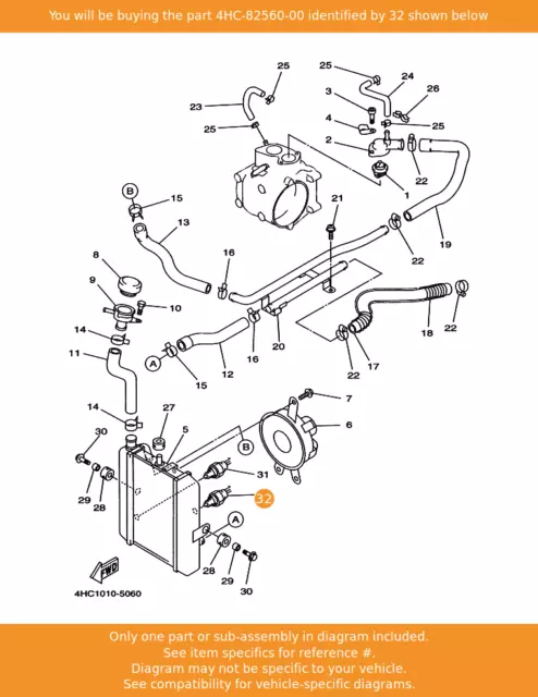 Yamaha Thermoschalter Baugruppe, 4HC-82560-00 OEM YP250AMAJESTY