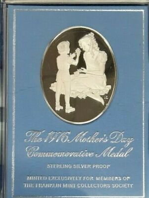 1976 Proof Franklin Mint .925 Silver Mothers Day Commem Medal CASE & STAND#11229