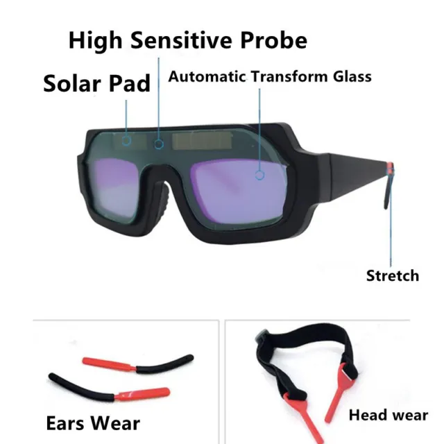 Solar Powered Auto Darkening Welding Helmet Eyes Goggle Welder Glasses Safe