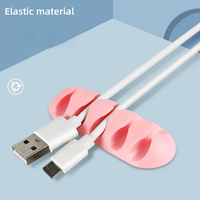 5 HOLES SILICONE Clip USB Cable Clamp Headphone Earphone Holder