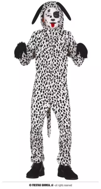 Costume cane dalmata bambino tuta vestito animale bianco nero carnevale