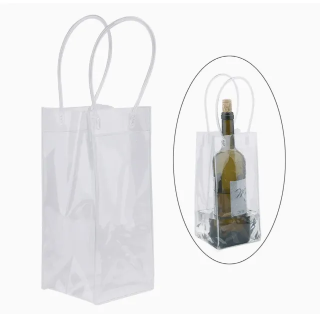 12 Bolsas de Hielo de Vino Joyería Sdoot PVC Transparente Transparente Enfriado Botella de Vino Bolsa 3