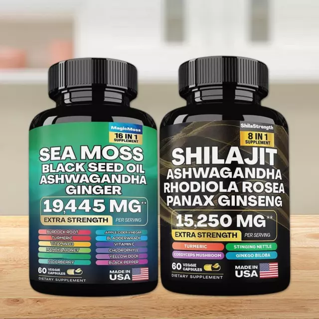 Sea Moss Bundle Black Seed Multivitamin & Shilajit Power Combo NEW