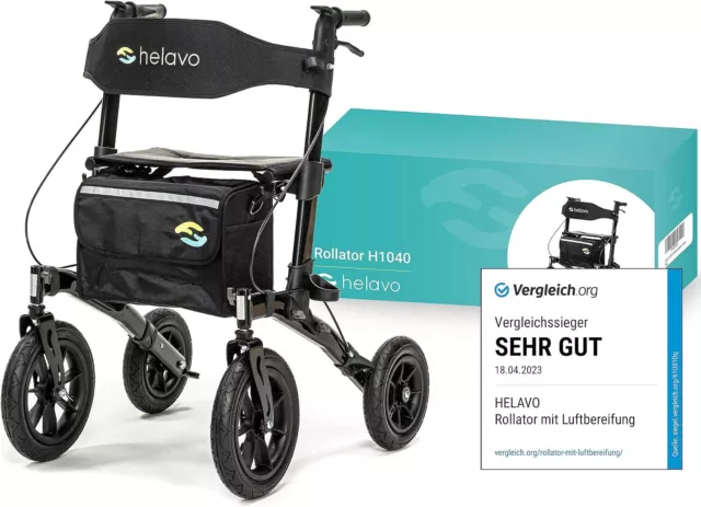 Helavo Rollator mit Luftbereifung Alluminium