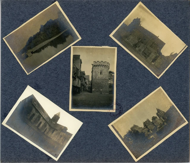 France, Bretagne, Vitré, château et vues diverses de la ville vintage silver pri