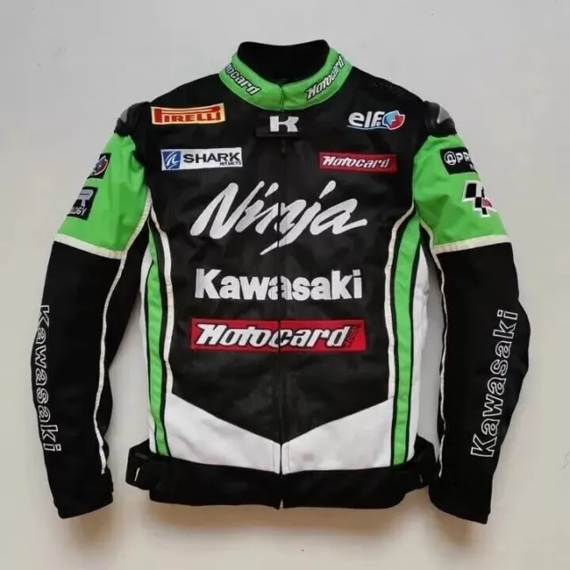 Chaqueta de Carreras de MotoGP Kawasaki Ninja para Hombre de Tela de Malla Chaqueta de Motocicleta