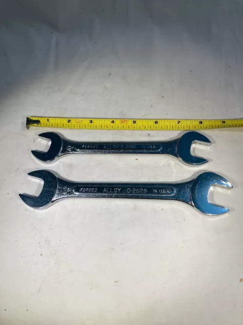S-K Open End Wrenches Lot of 2 Set  Forged Alloy Made in USA Un-Used  Excellent