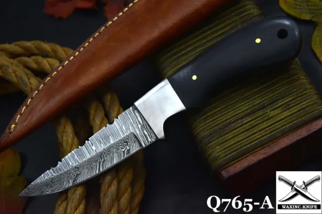 Custom 8.1"OAL Hand Forged Damascus Steel Hunting Knife Handmade (Q765-A)