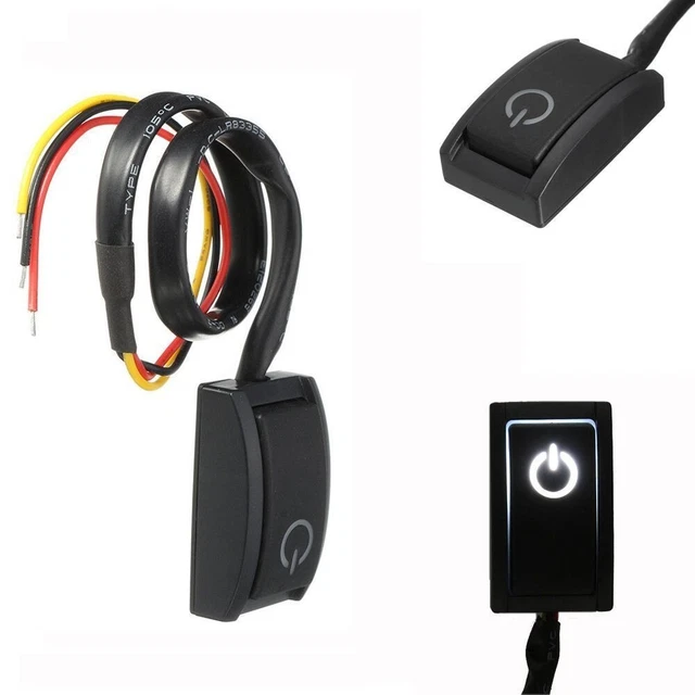 Interruttore a pulsante di lunga durata push button commutazione bianco LED 200 mA 3,6*2,1*1 cm