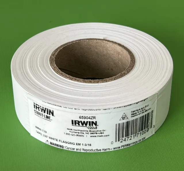 IRWIN STRAIT-LINE Flagging Tape 1-3/16 Inch 300 Feet White 65904ZR