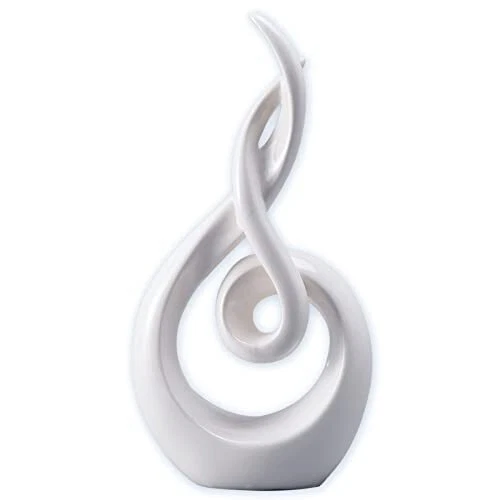 Modern Abstract Art Table Decoration - Ceramic Statue Modern White