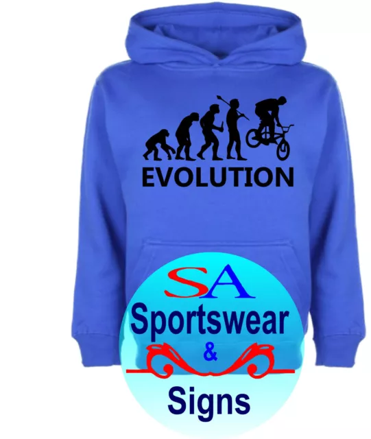 Adults And Kids Gildan The Evolution Of Bmx Biker Hoodie Sizes S-Xl