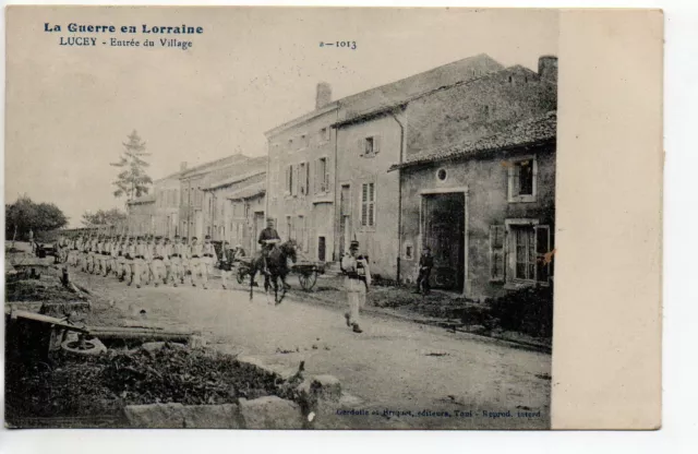 LUCEY - Meurthe et Moselle - CPA 54 - entrée du village - régiment militaire