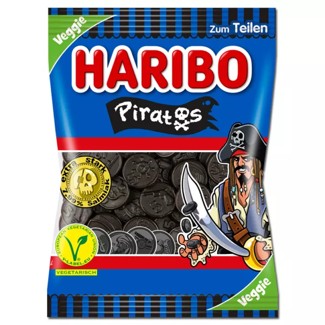 (7,37€/1kg) Haribo Piratos, Lakritz, 175g Beutel