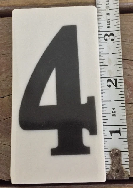 Antique Number 4 Tile Curtis Development & MFG. CO. House Address 1.75X3.45 Inch