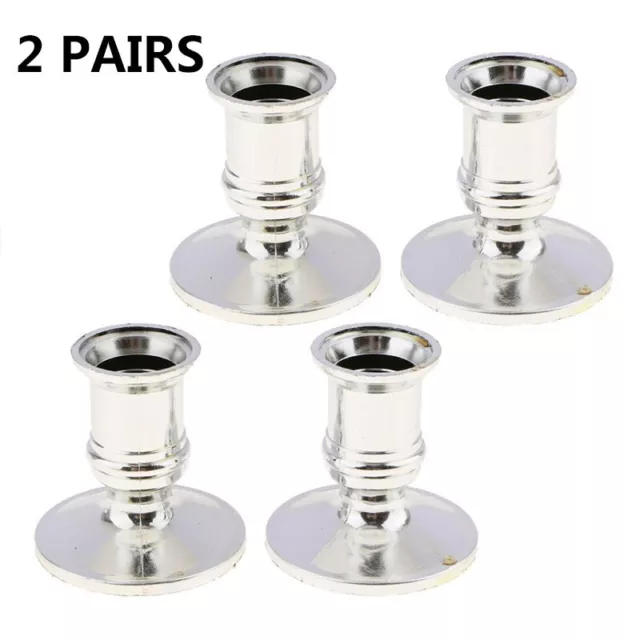 4pcs Taper Candle Holders Traditional-Shape Fits Standard Candlestick Silver?