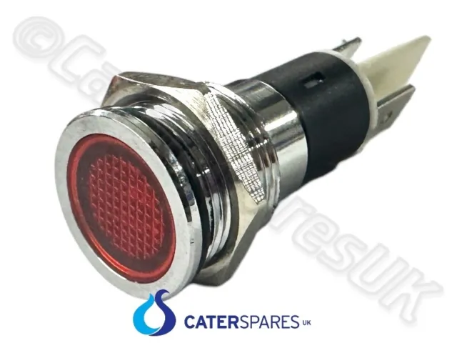 Universal 16Mm Red Metal Neon Indicator Light Lamp Griddles / Fryer / Grill 230V