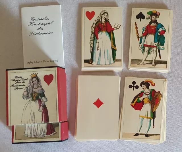 Minibuch und Kartenspiel Erotisches Kartenspiel des Biedermeier