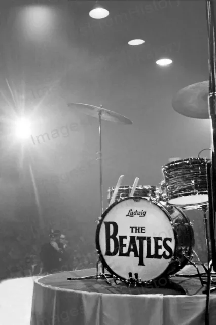 8x10 Print The Beatles Drums on Stage Torrent of Concert Goers #BEAT