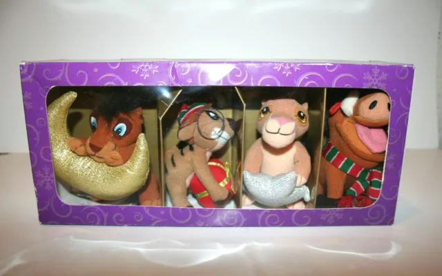 NEW Disney Store Enchanted Christmas Lion King Set of 4 Plush Ornaments