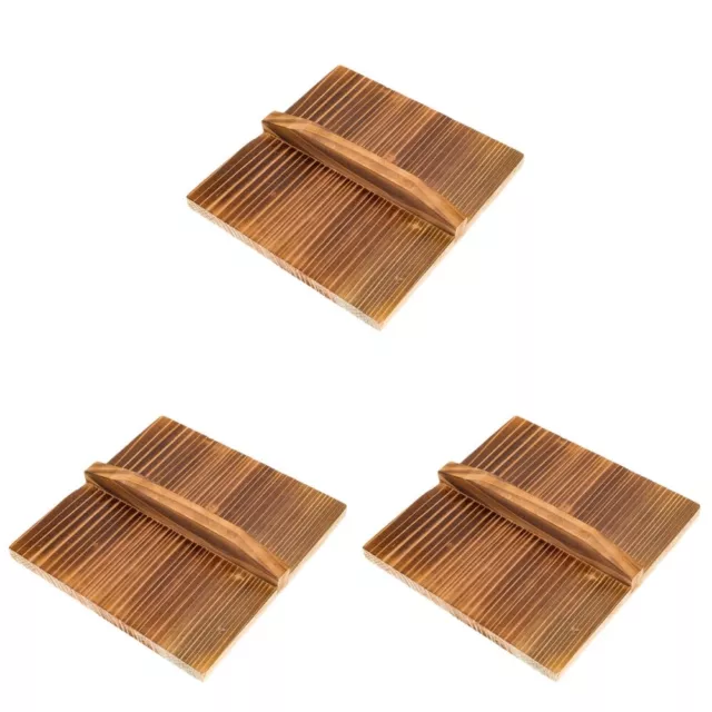 3pcs hölzerne Pfanne Deckel Küche Holz Japanische Pfanne Abdeckung