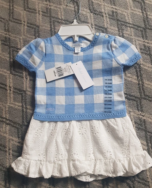 Polo Ralph Lauren Baby Girls Broderie Anglais Dress age 18-24 months BNWT