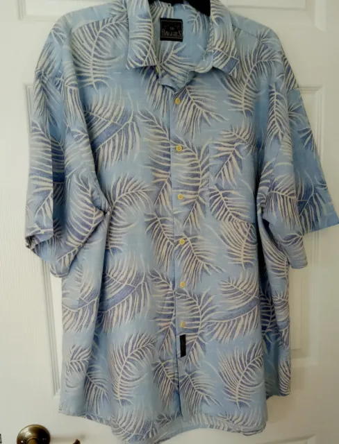 BD Baggies Men's Short Sleeve Tropical Hawaiian Extra Large Shirt Blue Excellent