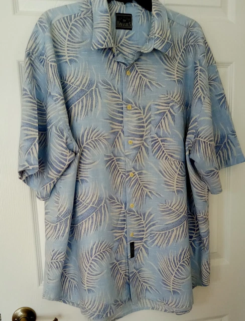 BD Baggies Men's Short Sleeve Tropical Hawaiian Extra Large Shirt Blue Excellent